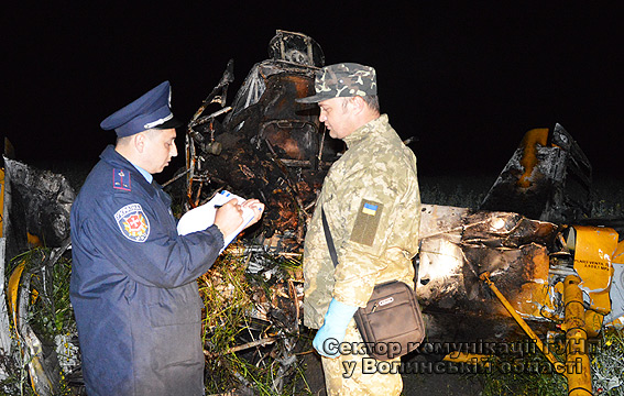 Фото: место падения самолета в Волынской области